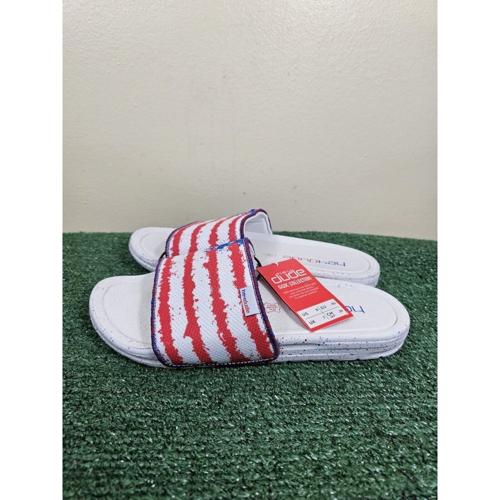 Hey Dude Womens Peggy Flag USA Comfort Slip On Slides Sandals Size 9